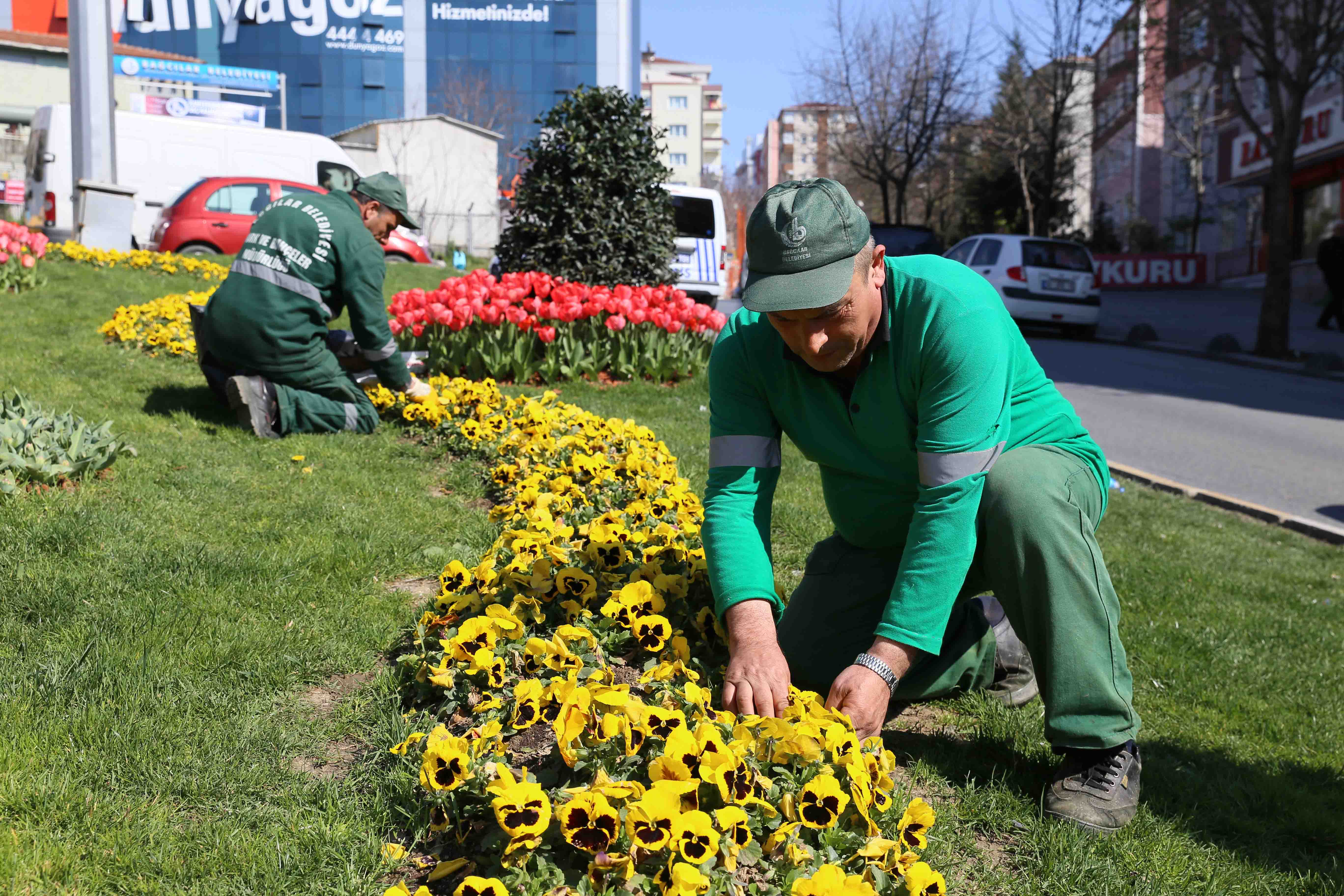 T C Bagcilar Belediyesi Resmi Mobil Web Sitesi Bagcilar Da Park Ve Bahceler Kisa Dayanikli Cim Ve Ciceklerle Donatiliyor