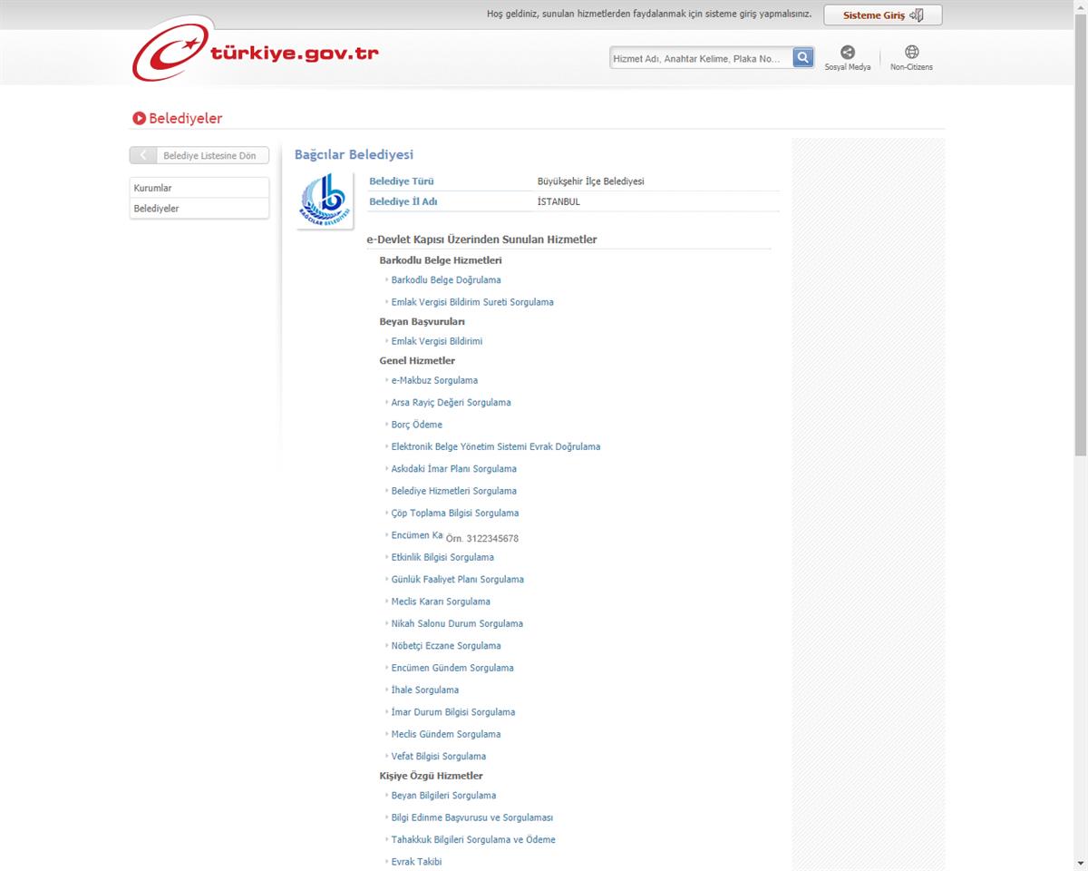 t c bagcilar belediyesi resmi web sitesi emlak beyani bildirimi artik e devlet kapisinda