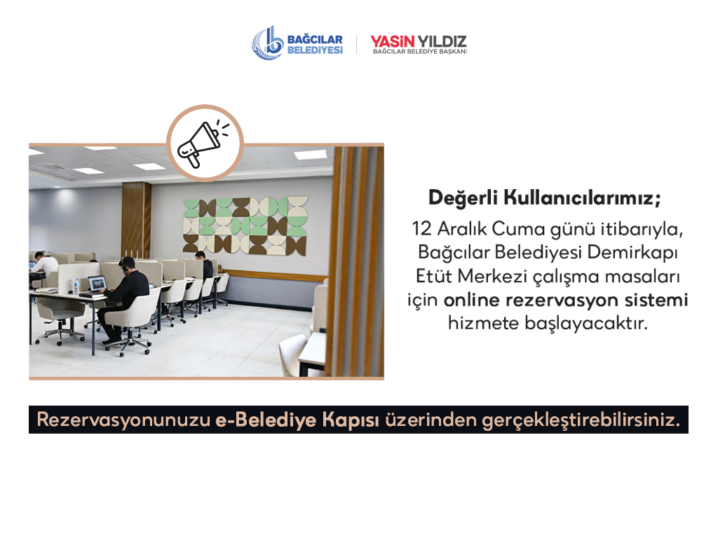 Demirkapı Etüt Merkezi Online Rezervasyon Sistemi Hizmete Açılmıştır